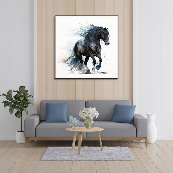 Handmade Painting for Home : majestic-night-stallion