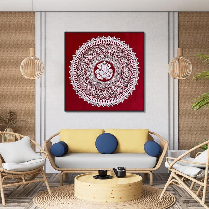 Handmade Painting for Home : mandala-ganesha