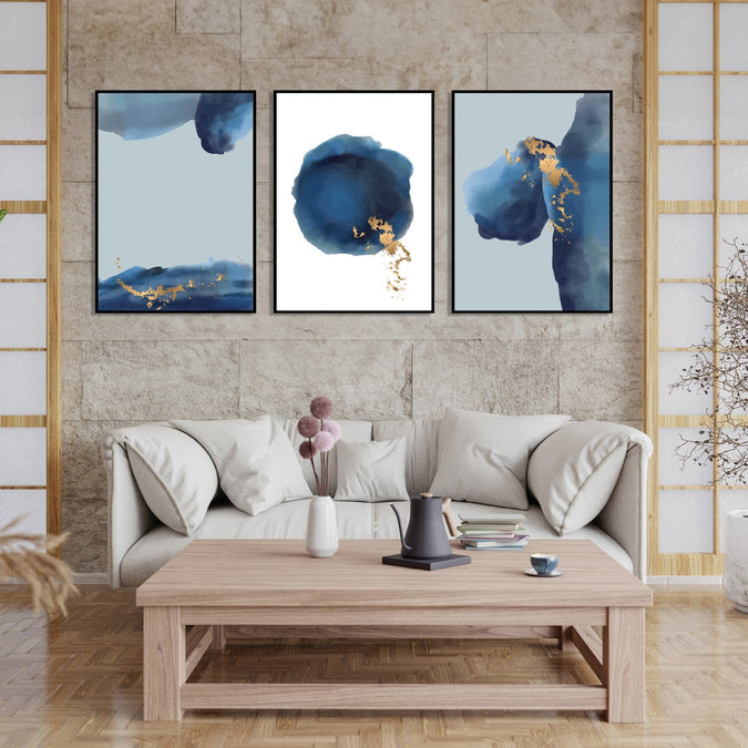 Handmade Painting for Home : mid-night-blue-abstract