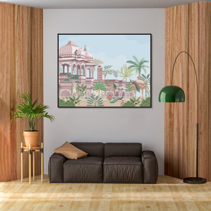 Handmade Painting for Home : pichwai-palace-edge