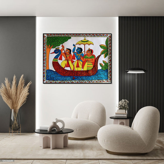 Handmade Painting for Home : rajasthani-phad-art-ramayana