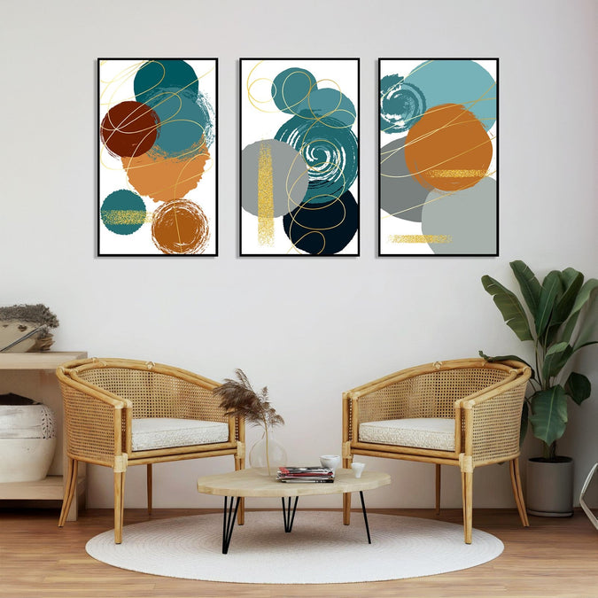 Handmade Painting for Home : teal-abstracts