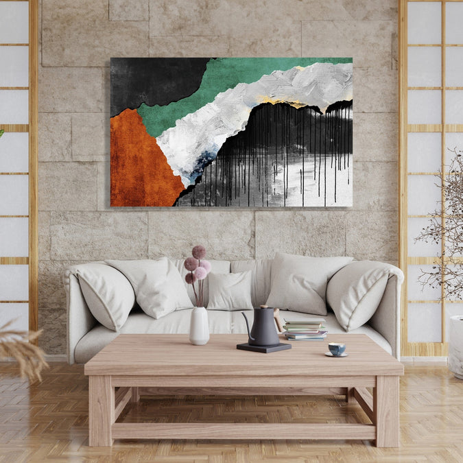 Handmade Painting for Living Room : abstract-dripping-night