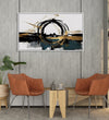 Handmade Painting for Living Room : abstract-golden-black-orb