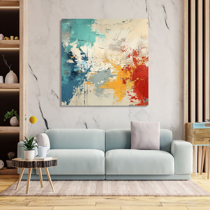 Handmade Painting for Living Room : abstract-patches