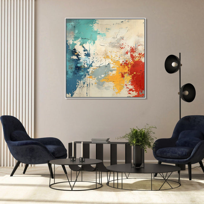 Handmade Painting for Living Room : abstract-patches