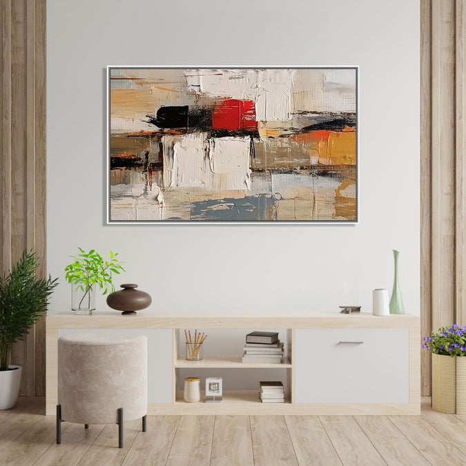 Handmade Painting for Living Room : abstract-sunset-strokes