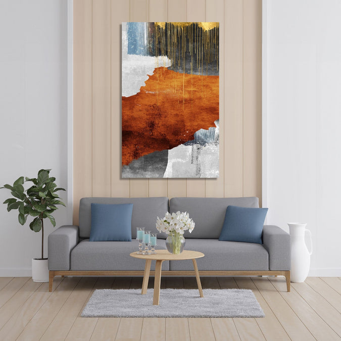 Handmade Painting for Living Room : abstract-wooden-hues-1