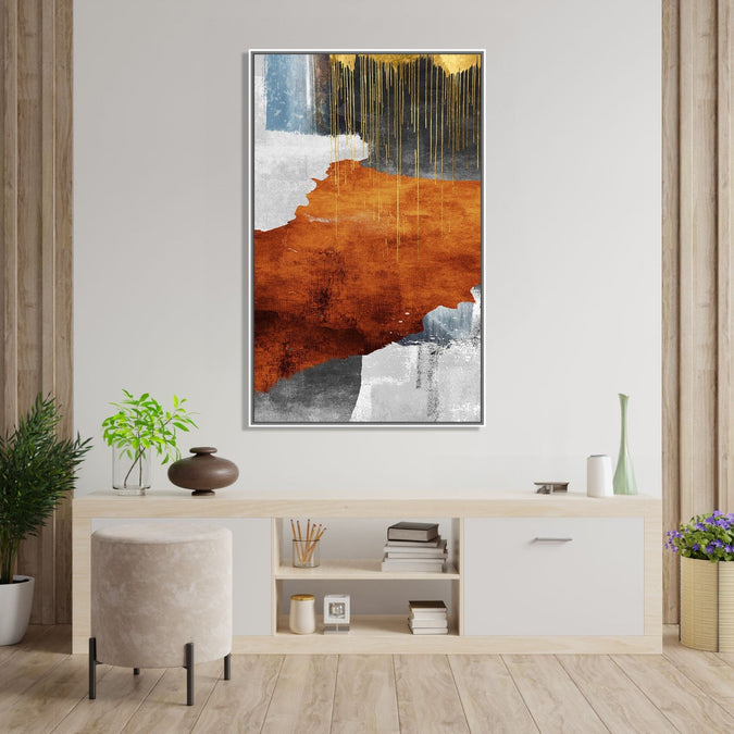 Handmade Painting for Living Room : abstract-wooden-hues-1