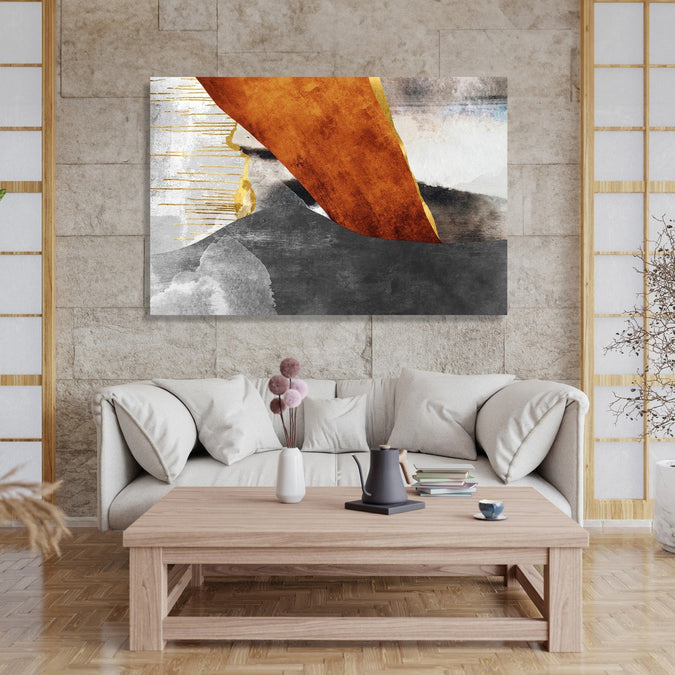 Handmade Painting for Living Room : abstract-wooden-hues-2