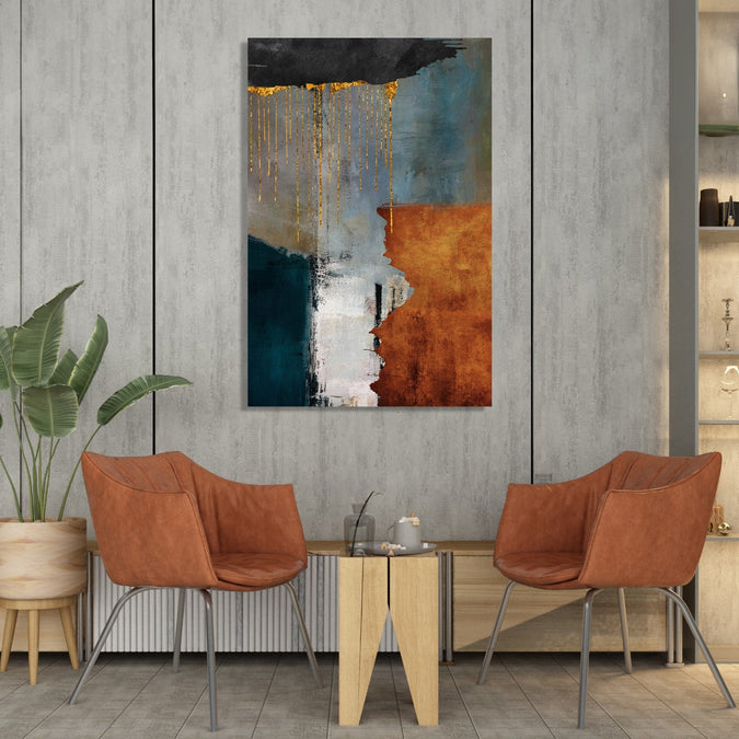 Handmade Painting for Living Room : abstract-wooden-hues-3