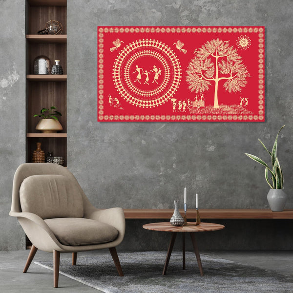 Handmade Painting for Living Room : aipan-community-life-2