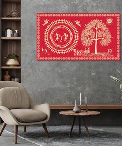 Handmade Painting for Living Room : aipan-community-life-2