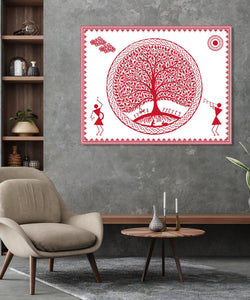 Handmade Painting for Living Room : aipan-tree-of-life