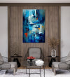 Handmade Painting for Living Room : aqua-abstract