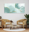 Handmade Painting for Living Room : aqua-gold-loops