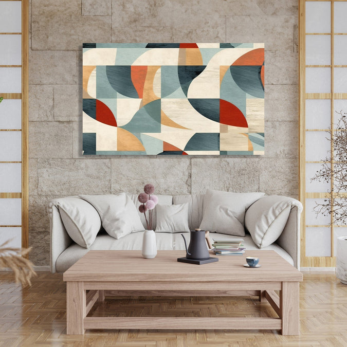 Handmade Painting for Living Room : arcs-lines