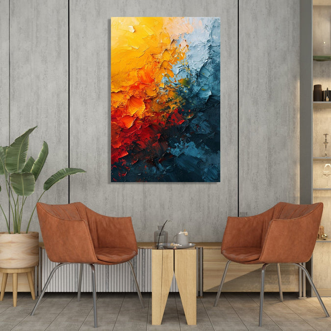 Handmade Painting for Living Room : battle-of-fire-water