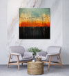 Handmade Painting for Living Room : birds-on-horizon-2