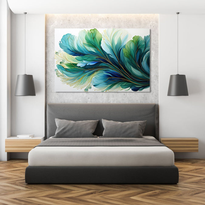 Handmade Painting for Living Room : bloom-of-green