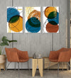 Handmade Painting for Living Room : blue-earthy-shape-abstracts