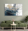 Handmade Painting for Living Room : blue-gold-fusion