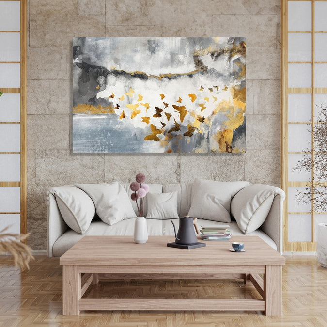 Handmade Painting for Living Room : butterfly-effect