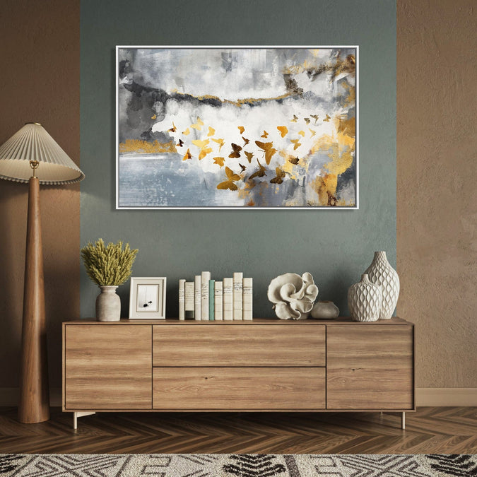 Handmade Painting for Living Room : butterfly-effect