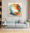 Handmade Painting for Living Room : circular-abstract