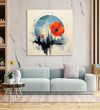 Handmade Painting for Living Room : cityscape-abstract