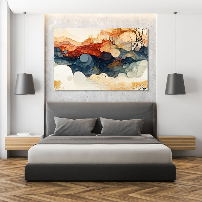 Handmade Painting for Living Room : clouds-and-winds