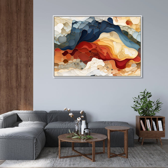 Handmade Painting for Living Room : cloudy-mountains