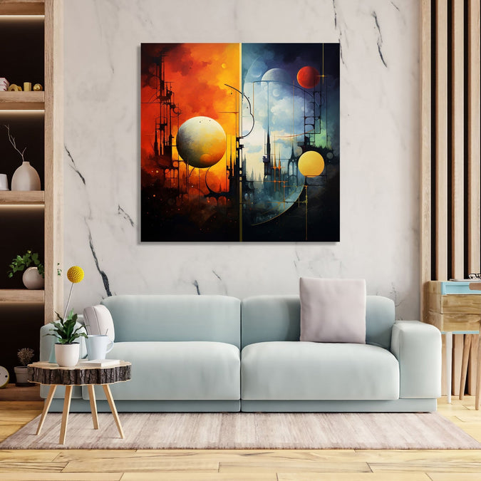 Handmade Painting for Living Room : colours-of-sky