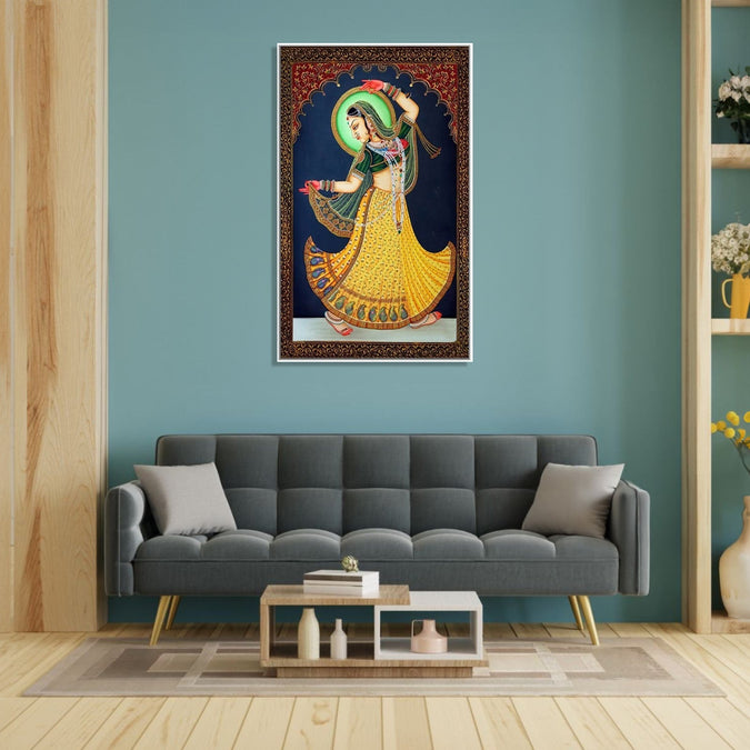 Handmade Painting for Living Room : dancing-princess-miniature-art-form