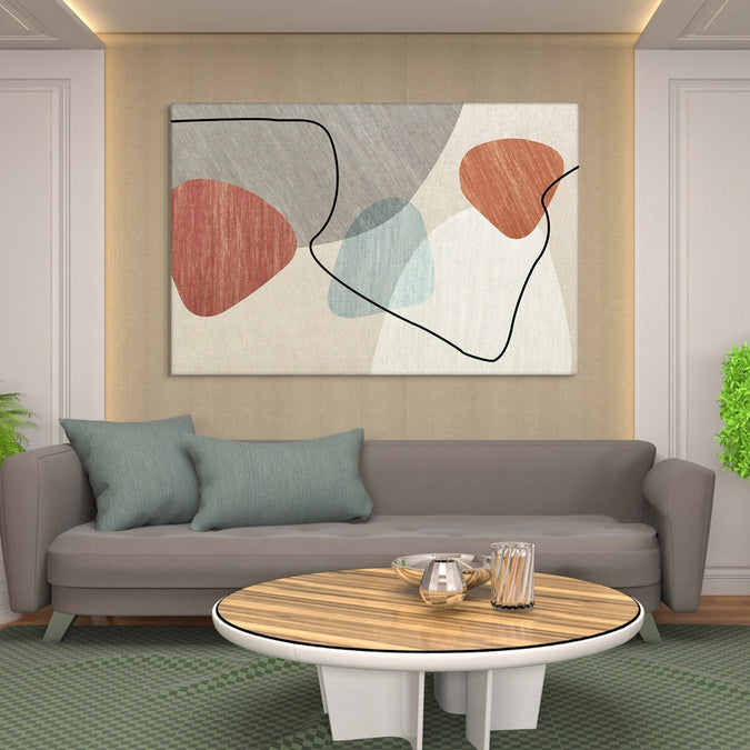 Handmade Painting for Living Room : earthy-abstract-harmony