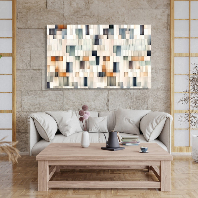 Handmade Painting for Living Room : earthy-patch-patterns