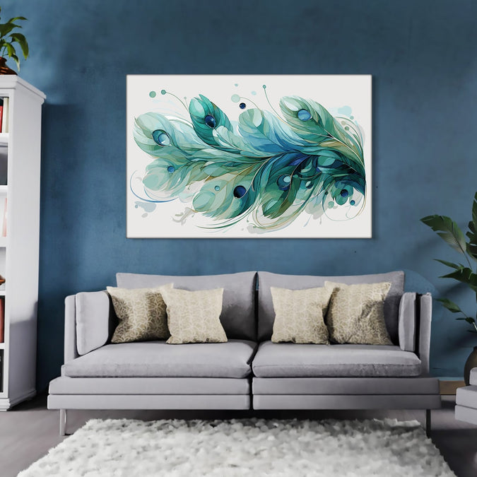 Handmade Painting for Living Room : emerald-elegance