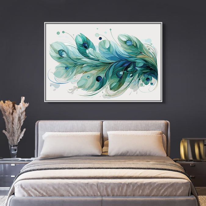 Handmade Painting for Living Room : emerald-elegance