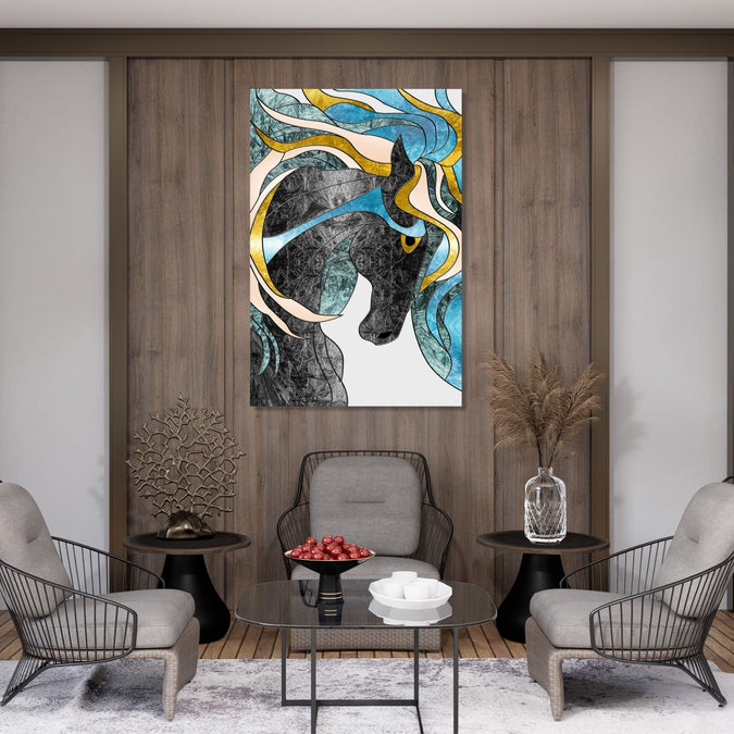 Handmade Painting for Living Room : equine-in-thoughts