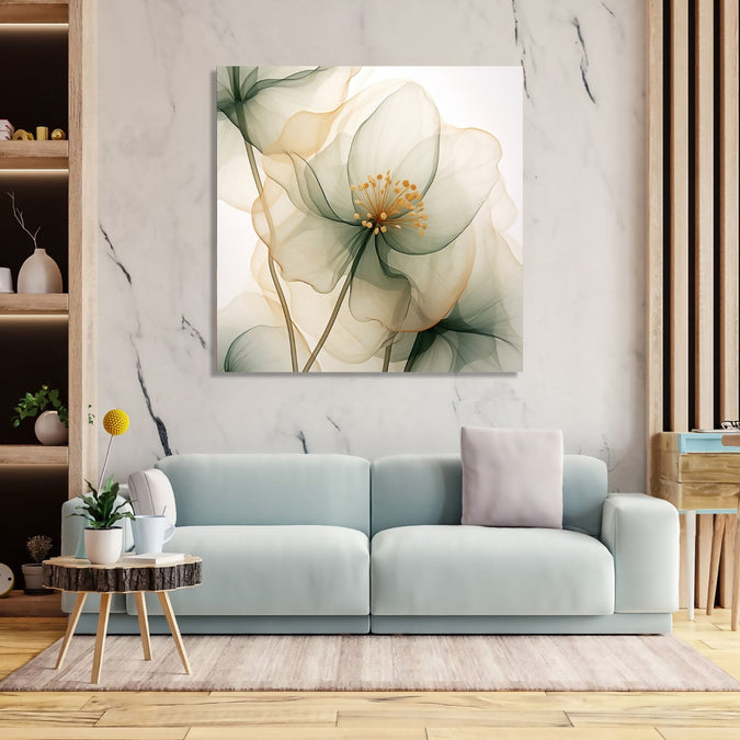 Handmade Painting for Living Room : ethereal-blossom