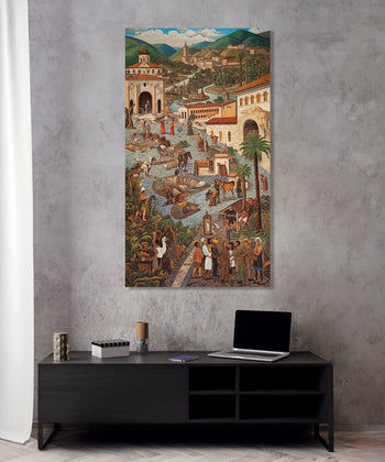 Handmade Painting for Living Room : european-colonial-influenced-art