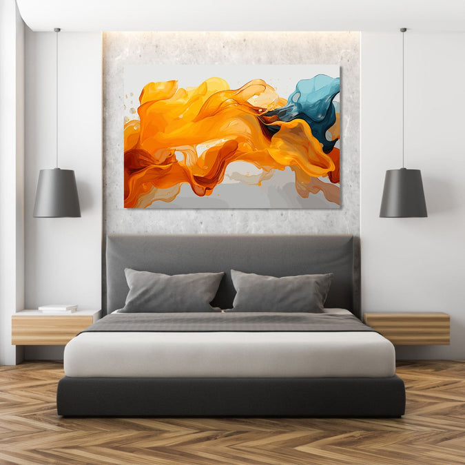 Handmade Painting for Living Room : flow-of-fire-water