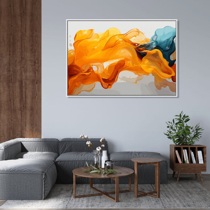 Handmade Painting for Living Room : flow-of-fire-water