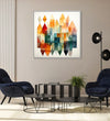 Handmade Painting for Living Room : geomatric-abstract