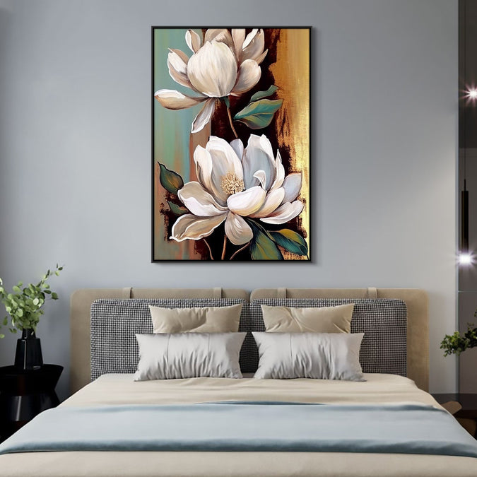 Handmade Painting for Living Room : gilded-blooms