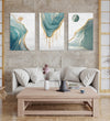 Handmade Painting for Living Room : gold-and-aqua-landscapes