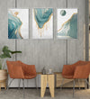 Handmade Painting for Living Room : gold-and-aqua-landscapes