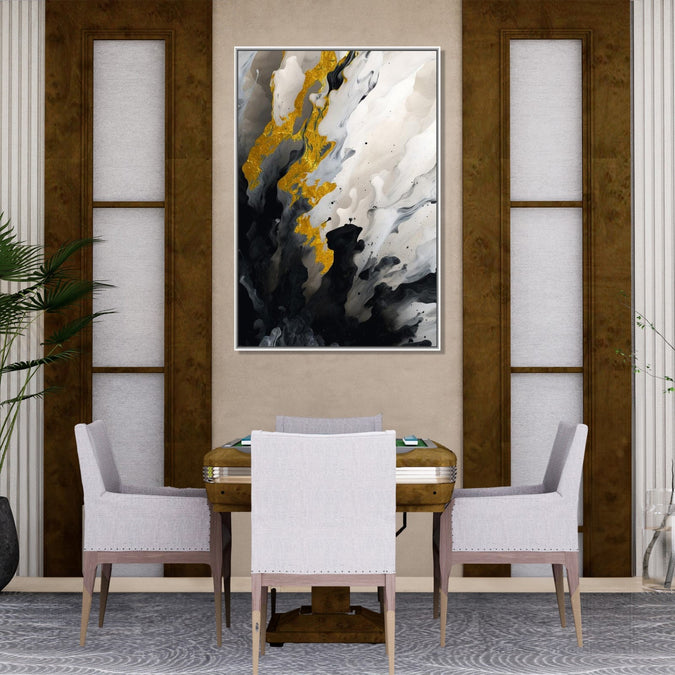 Handmade Painting for Living Room : gold-ink-splash