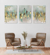 Handmade Painting for Living Room : gold-leaf-absracts