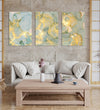 Handmade Painting for Living Room : golden-aqua-flow